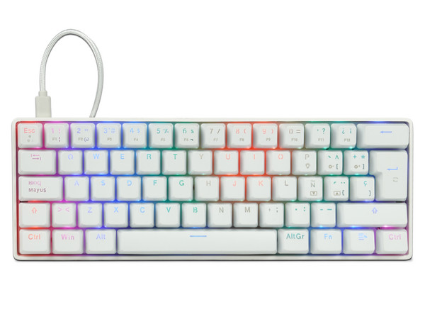 Teclado Mecánico Game Factor KBG560-WH, Iluminación RGB, Switch Red, USB, Color Blanco.