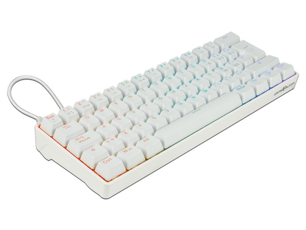 Teclado Mecánico Game Factor KBG560-WH, Iluminación RGB, Switch Red, USB, Color Blanco.