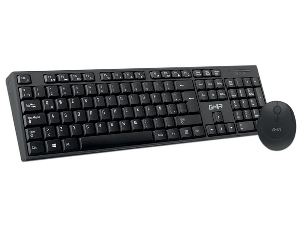 Kit de Teclado y Mouse Inalámbricos GHIA GT5000, USB. Color Negro.