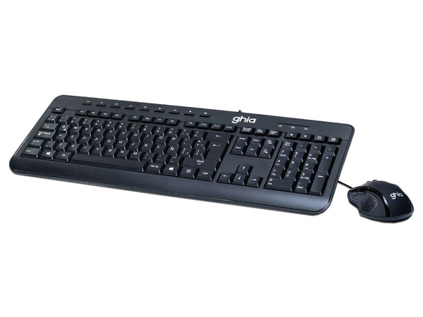 Kit de Teclado y Mouse GHIA GTA200, USB. Color Negro.