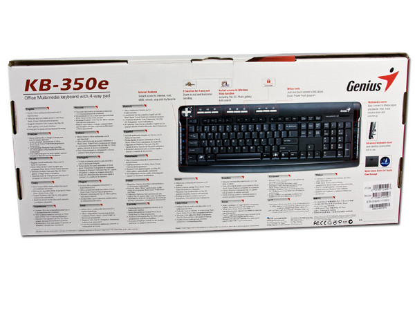 Teclado Genius Office Multimedia KB-350e, USB. Color Negro