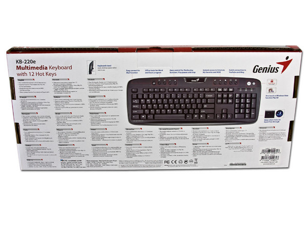 Teclado Genius Multimedia KB-220e, PS/2. Color Negro