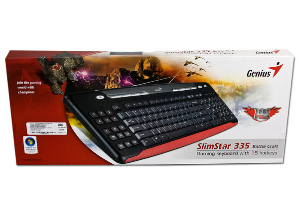 Teclado Genius Gaming SlimStar 335 Battle Craft con 15 hotkeys, USB.