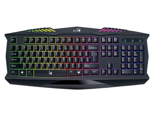 Teclado Gamer Genius Scorpion K220 con iluminación RGB, USB. Color Negro.