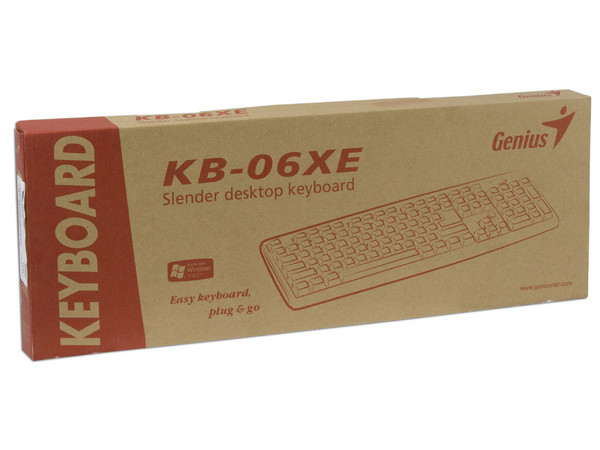 Teclado Genius Slender KB-06XE, PS/2. Color Negro