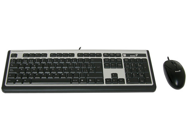 Teclado y Mouse Óptico Genius SlimStar C100, Español, PS/2. Color Negro
