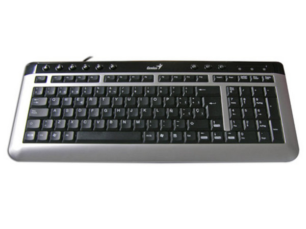 Teclado Genius LuxeMate 300 en Español, PS/2, Color Plata/Negro