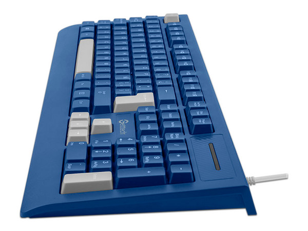 Teclado Slim Getttech USB Con Reposamanos, En Español. Color Azul