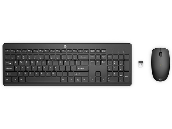 Kit Teclado y Mouse inalámbrico HP 235 WL, Óptico, 2.4Ghz, 1600Dpi, Versión en Ingles. Color Negro.