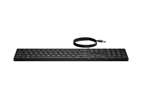 Teclado Alámbrico HP 320K, Conexión USB Tipo A, Cable de 1.8m, Versión en Ingles, Color Negro.