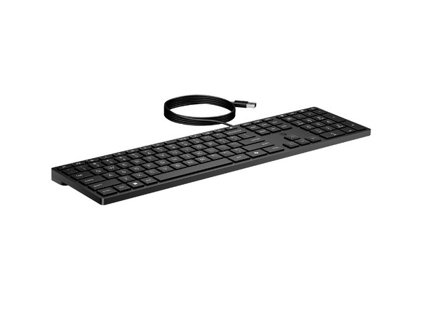 Teclado Alámbrico HP 320K, Conexión USB Tipo A, Cable de 1.8m, Versión en Ingles, Color Negro.