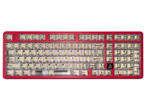 Teclado Mecánico Inalámbrico HotBell Firestrike Pro RGB, Bluetooth, Receptor USB, USB. Color Rojo y Negro. (Versión en Inglés).