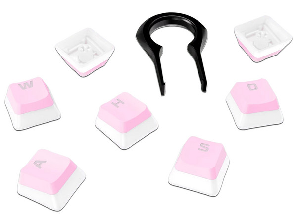 Set de Teclas para Revestimiento HyperX ABS, compatible con HyperX, Color Rosa, (Inglés).