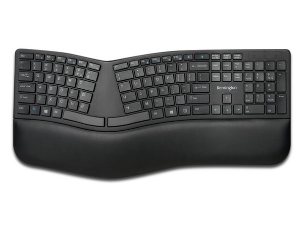 Teclado inalámbrico Kensington Pro Fit Ergo K75401, Bluetooth. Color Negro (Versión Inglés).