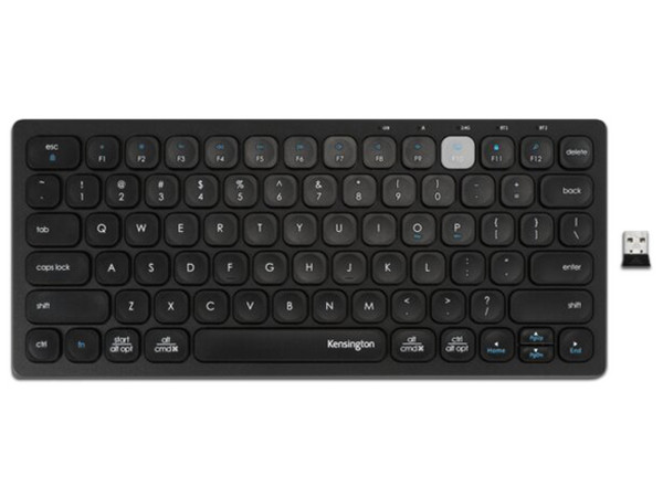 Teclado inalámbrico Kensington Multidispositivo Compacto K75502ES, Bluetooth. Color Negro.