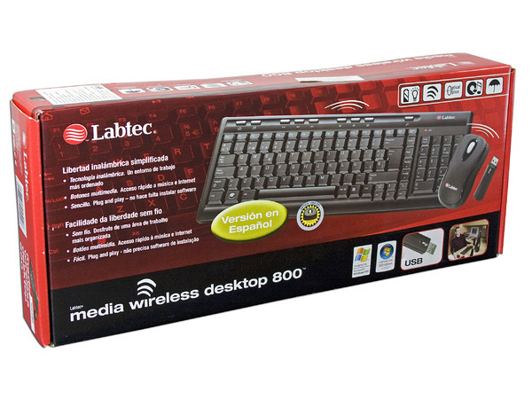 Teclado y Mouse Inalámbricos Labtec Media Wireless Desktop 800, USB