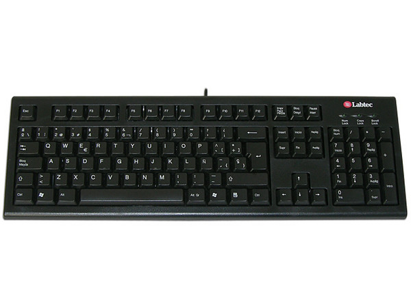 Teclado Labtec Standar Plus en Español, PS/2, Color Negro.