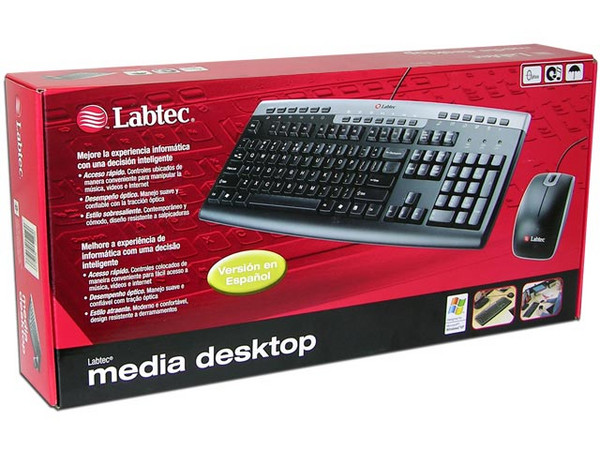 Teclado y Mouse Óptico Labtec Media Desktop, PS/2