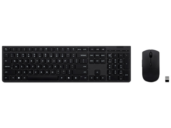 Kit Teclado y Mouse Óptico Inalámbricos Lenovo 4X31R64337,  Receptor USB, Bluetooth, Versión en Español, Color Negro.