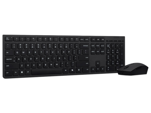 Kit Teclado y Mouse Óptico Inalámbricos Lenovo 4X31R64337,  Receptor USB, Bluetooth, Versión en Español, Color Negro.