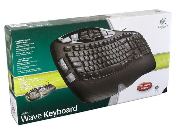 Teclado Logitech Wave con Innovador Diseño Ondulado, USB. Color Negro