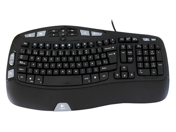 Teclado Logitech Wave con Innovador Diseño Ondulado, USB. Color Negro