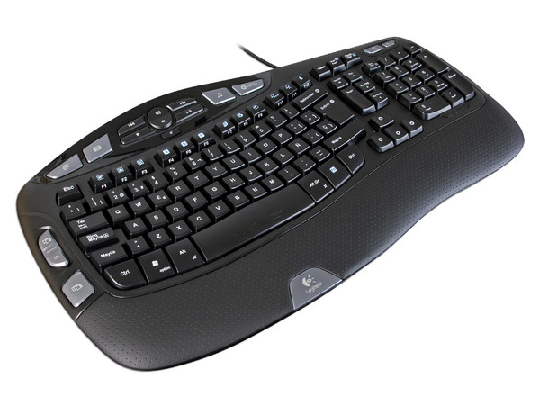Teclado Logitech Wave con Innovador Diseño Ondulado, USB. Color Negro