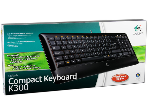 Teclado Logitech Compact Keyboard K300, Color Negro, USB