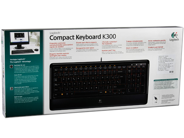 Teclado Logitech Compact Keyboard K300, Color Negro, USB