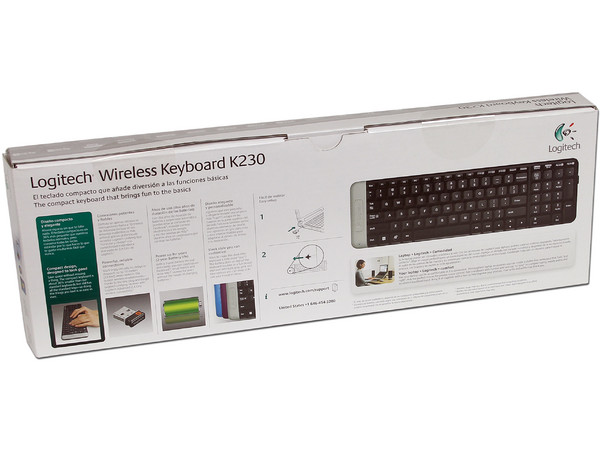 Teclado Logitech Inalámbrico K230, con tapa de baterías de colores, USB.