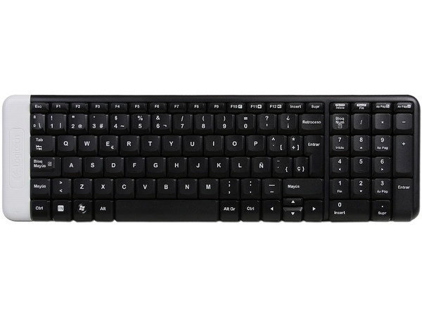 Teclado Logitech Inalámbrico K230, con tapa de baterías de colores, USB.
