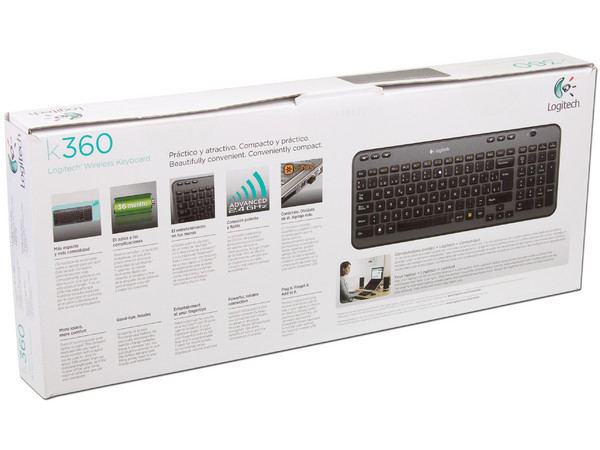 Teclado Inalámbrico Compacto Logitech K360, USB.