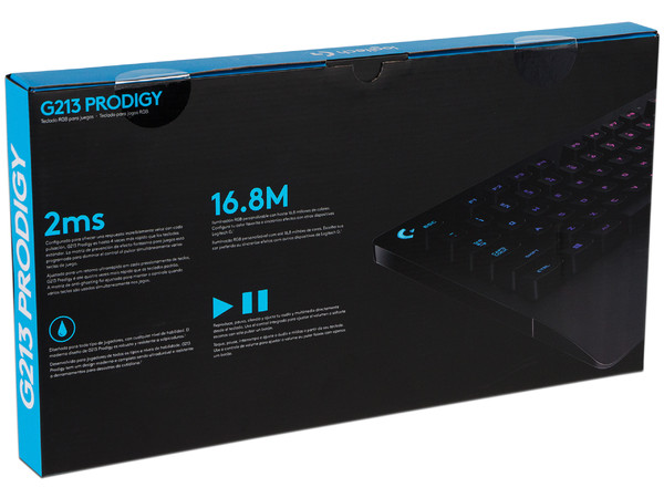 Teclado Gamer Logitech G213 Prodigy, Iluminación RGB, USB. (Versión Inglés).