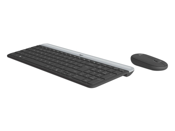 Teclado y mouse inalámbricos  Logitech MK470 Slim, receptor USB, color negro.