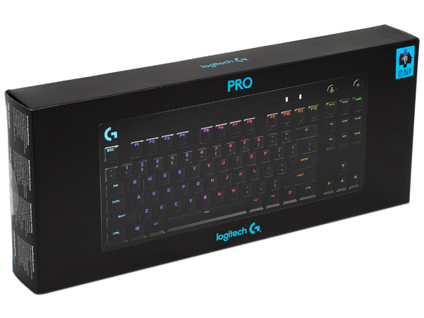 Teclado Mecánico Gamer Logitech Pro, Switch GX Blue, USB, Tenkeyless, Color Negro. (Versión en Inglés)