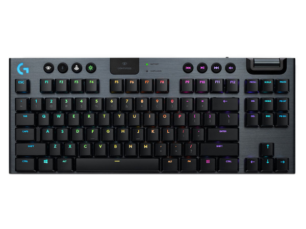 Teclado Mecánico Gamer Logitech LIGHTSPEED G915 TKL, Iluminación RGB, Bluetooth. Color Negro.