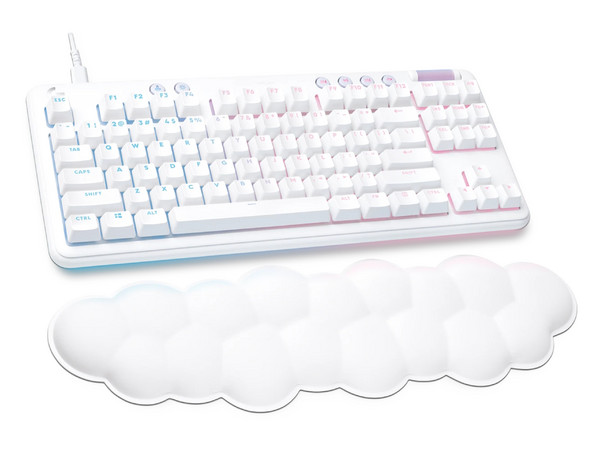 Teclado Mecánico Gamer Logitech G713, Incluye Reposamuñecas, RGB, USB, Color Blanco. (Versión en inglés)