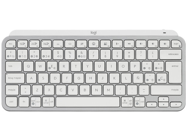 Teclado inalámbrico Logitech MX KEYS MINI, Bluetooth 5.0, Recargable, Retroiluminado. Color Blanco. (Versión en Español)