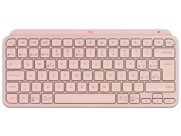Teclado inalámbrico Logitech MX Keys Mini, Bluetooth, Recargable, Retroiluminado. Color Rosa. (Versión en Español).