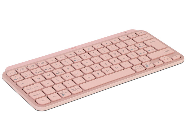 Teclado inalámbrico Logitech MX Keys Mini, Bluetooth, Recargable, Retroiluminado. Color Rosa. (Versión en Español).