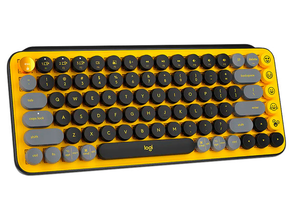 Teclado Mecánico inalámbrico Logitech POP Keys, Bluetooth. Color Amarillo.