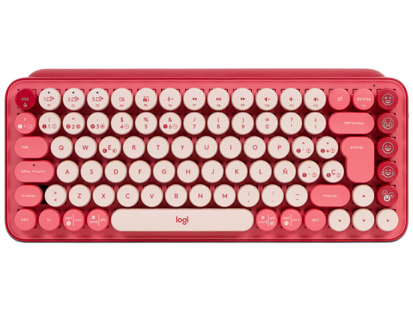 Teclado Mecánico Logitech Pop Keys, Inalámbrico. Color Rosa. (Versión en Español)