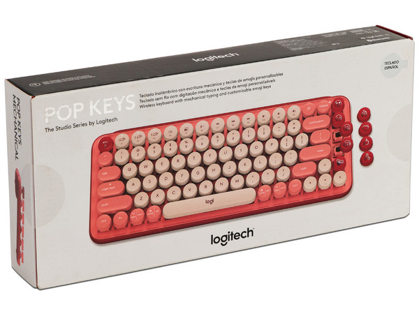Teclado Mecánico Logitech Pop Keys, Inalámbrico. Color Rosa. (Versión en Español)
