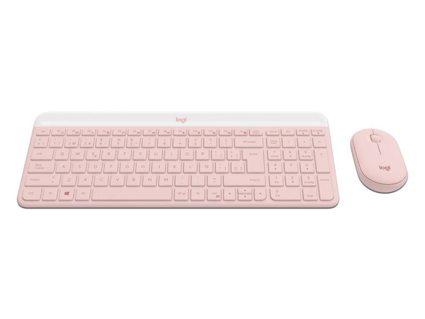 Combo Teclado y Mouse Slim MK470 Logitech Inalámbricos, Color Rosa.