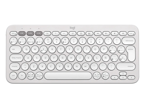 Teclado Inalámbrico Logitech Pebble Keys 2 K380s, Bluetooth, Easy-Switch, Color Blanco.
