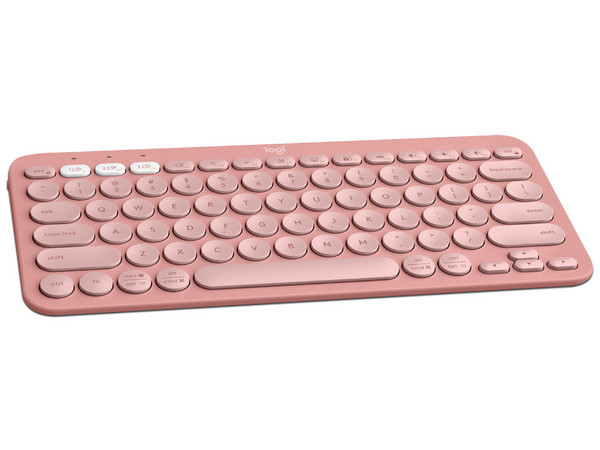 Teclado Inalambrico Compacto Logitech PEBBLE KEYS 2 K380S, Bluetooth. Color Rosa. (Versión en Inglés)
