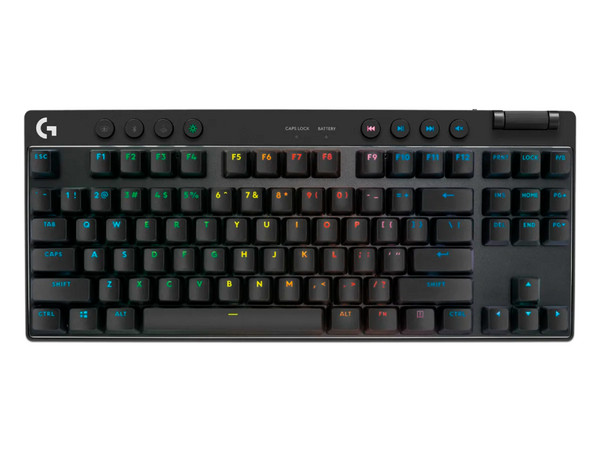 Teclado Gamer Logitech G PRO X TKL LIGHTSPEED, RGB, Bluetooth. Color Negro. (Versión en Inglés)