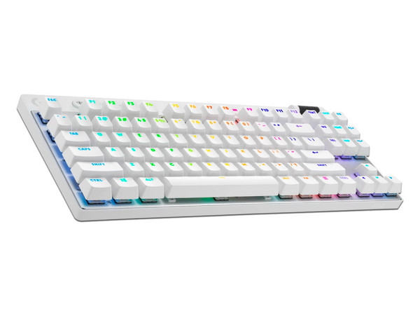 Teclado Gamer Logitech G PRO X TKL LIGHTSPEED, RGB, Bluetooth. Color Blanco. (Versión en Inglés)
