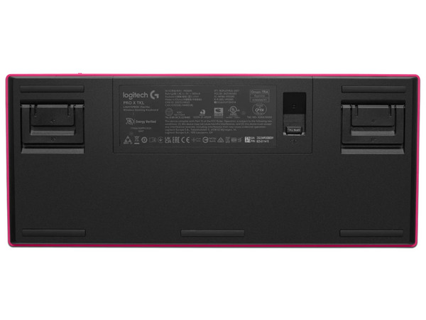 Teclado mecánico Logitech PRO X 2 TKL Magenta, interruptores intercambiables, RGB, USB-C, diseño compacto sin teclado numérico.