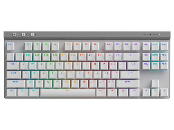 Teclado Logitech G515 TKL LIGHTSPEED, BT, Táctil, RGB, Color White, Modelo 920-012535.